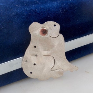 Vintage Sterling Silver Frog Brooch - Animal Brooch - Frog Pin
