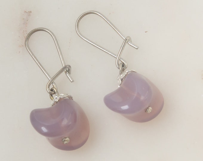 Purple Bead Dangle Earrings