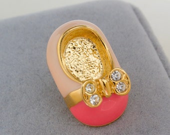 Spilla vintage AVON Baby Bootie Tac Pin del 1997 - Spilla rosa Baby Shoe Tac