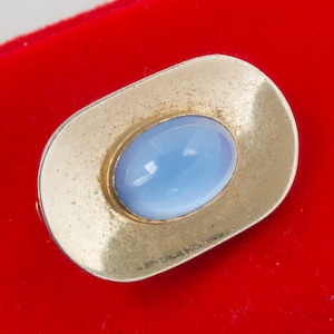Vintage Gold Tie Clip - Blue Tie Clip