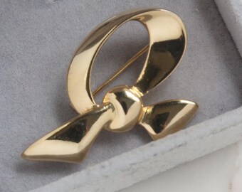 Red Ribbon Broche Vintage Metallic Christmas Red Ribbon Bow Brooch - Etsy