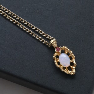 Van doren genuine ruby sale and opal necklace