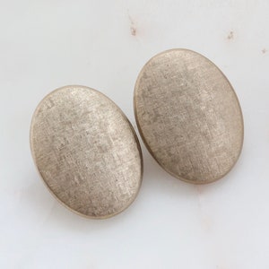 Vintage PAT.PEND Gold Textured Oval Clip On Earrings - Gold Earrings
