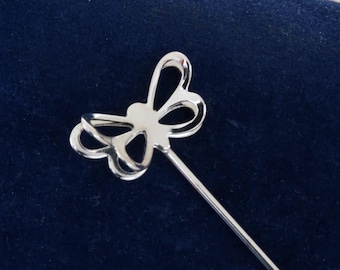 Vintage Silver Butterfly Stick Pin