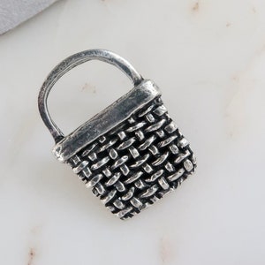 Vintage Silver Basket Brooch
