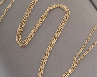18k Solid Gold Chain Necklace, 17.5" Dainty Layering Chain