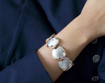 Bracciale con maglie medie placcato argento Sterling