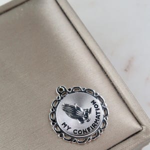 Vintage Sterling Silver My Confirmation Prayer Hands Charm