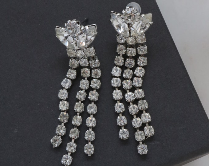 Vintage Rhinestone Dangle Earrings
