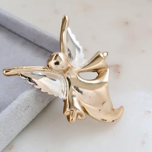 Vintage Gold Engel Brosche