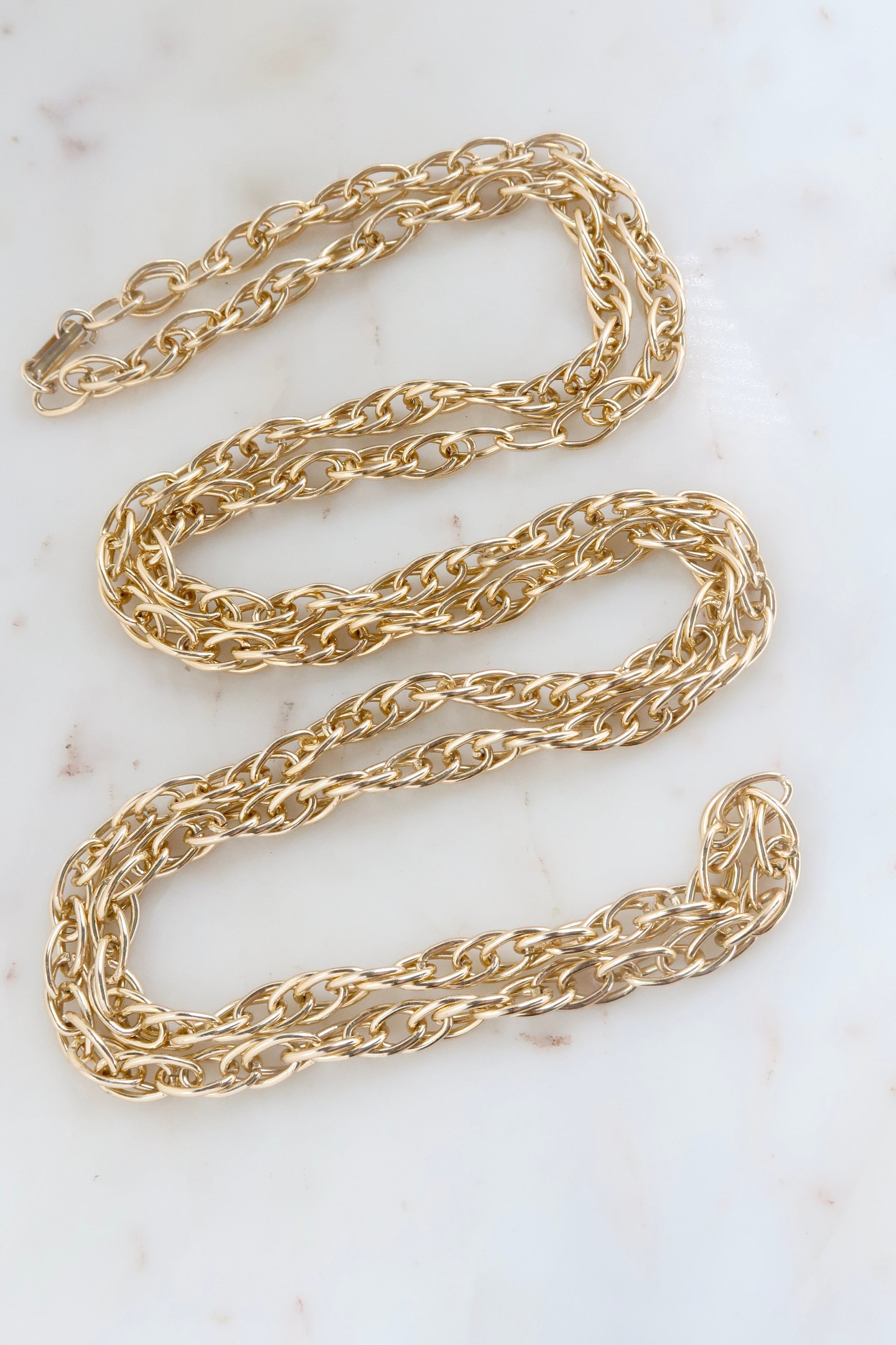 Vintage JAPAN Gold Chain Necklace Chain Link Necklace Statement