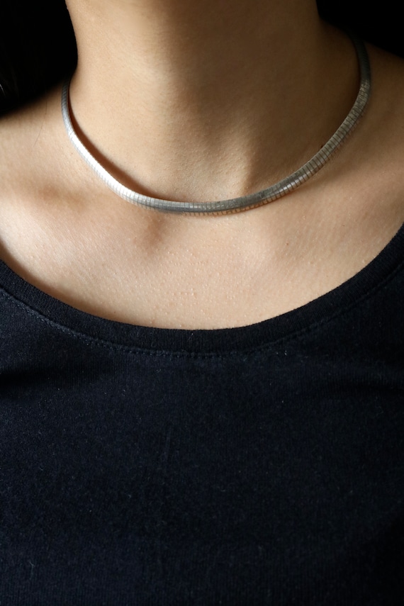 Vintage Sterling Silver Omega Choker 