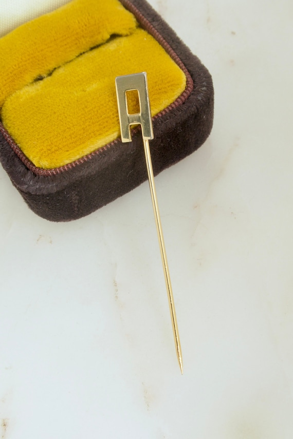 Vintage 12k Gold Filled Gold Letter "A" Stick Pin
