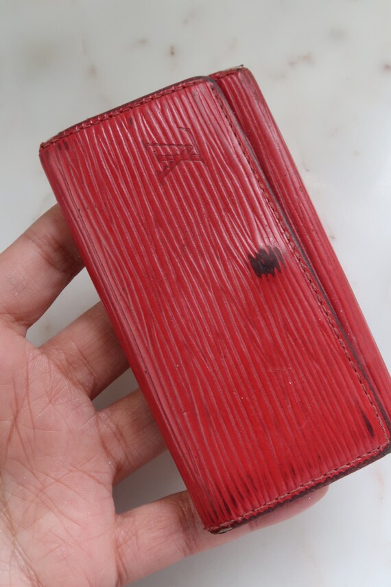 Vintage Louis Vuitton Red Leather Key Case - Etsy