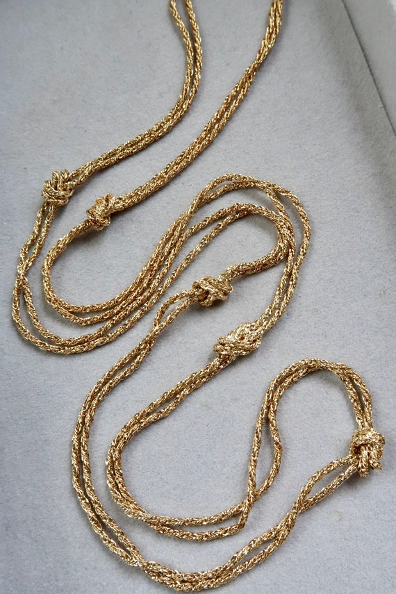 Vintage AVON NR Gold Knot Strand Chain Necklace