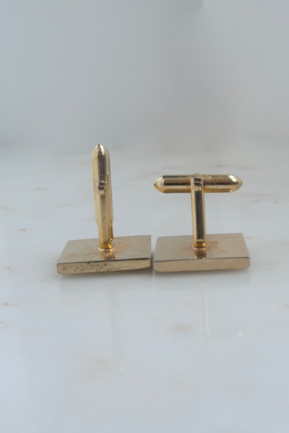 Vintage SWANK Mother of Pearl Cuff Links - Gold C… - image 8