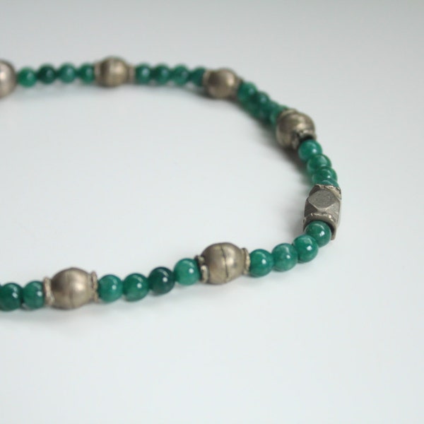 FREE SHIPPING!!!!Handmade Green beaded Necklace/ Men Necklace/ women necklace