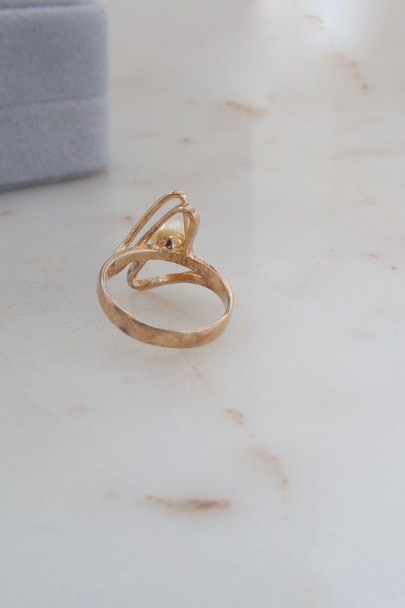 Vintage Gold Plated Sterling Silver Ring - Size 6… - image 9