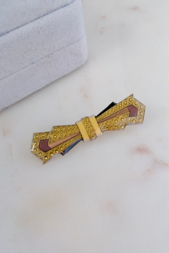 Vintage Art Deco Pierre Bex Style Brooch Geometri… - image 1