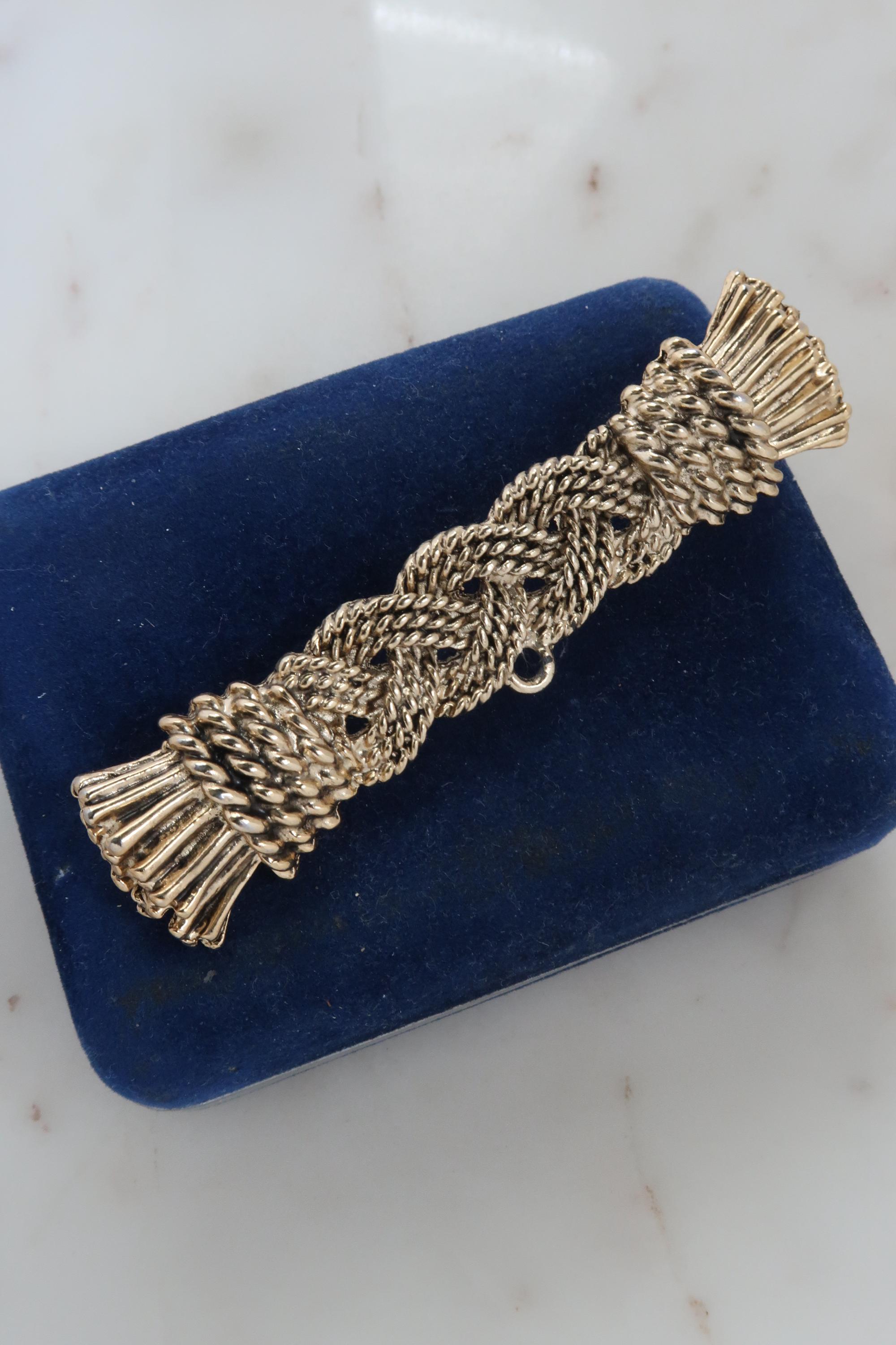 Vintage Gold Braided Rope Bar Brooch - Etsy Hong Kong