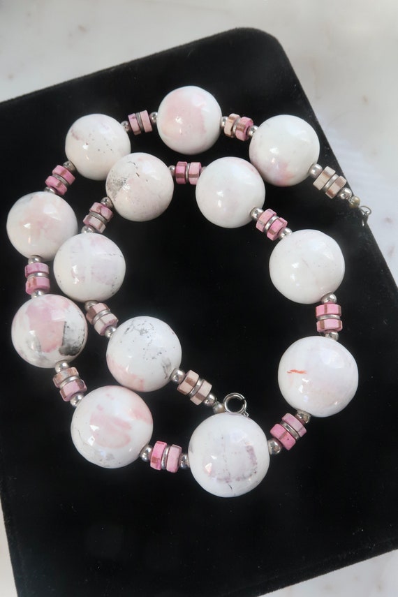 Vintage JAPAN Ceramic Beaded Choker Necklace