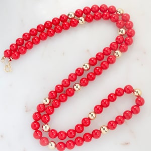 Vintage Red Bead Necklace