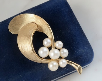 ヴィンテージ 1960 年代 クラウン トリファリ ゴールド ブローチ