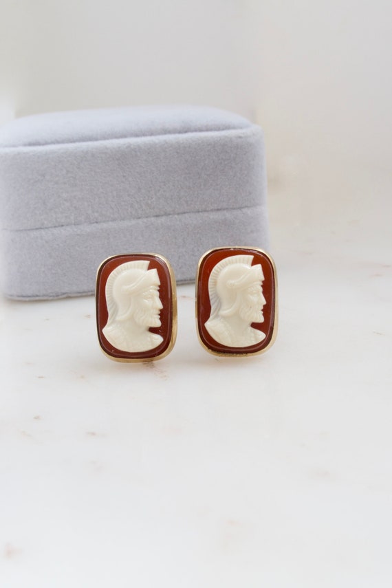 Vintage Hickok USA Roman Soldier Cuff Links - Gif… - image 1