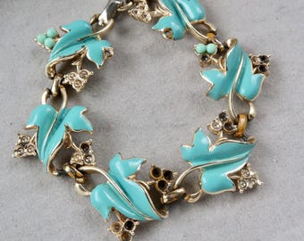 1950s Silver Leaf Bracelet - Etsy