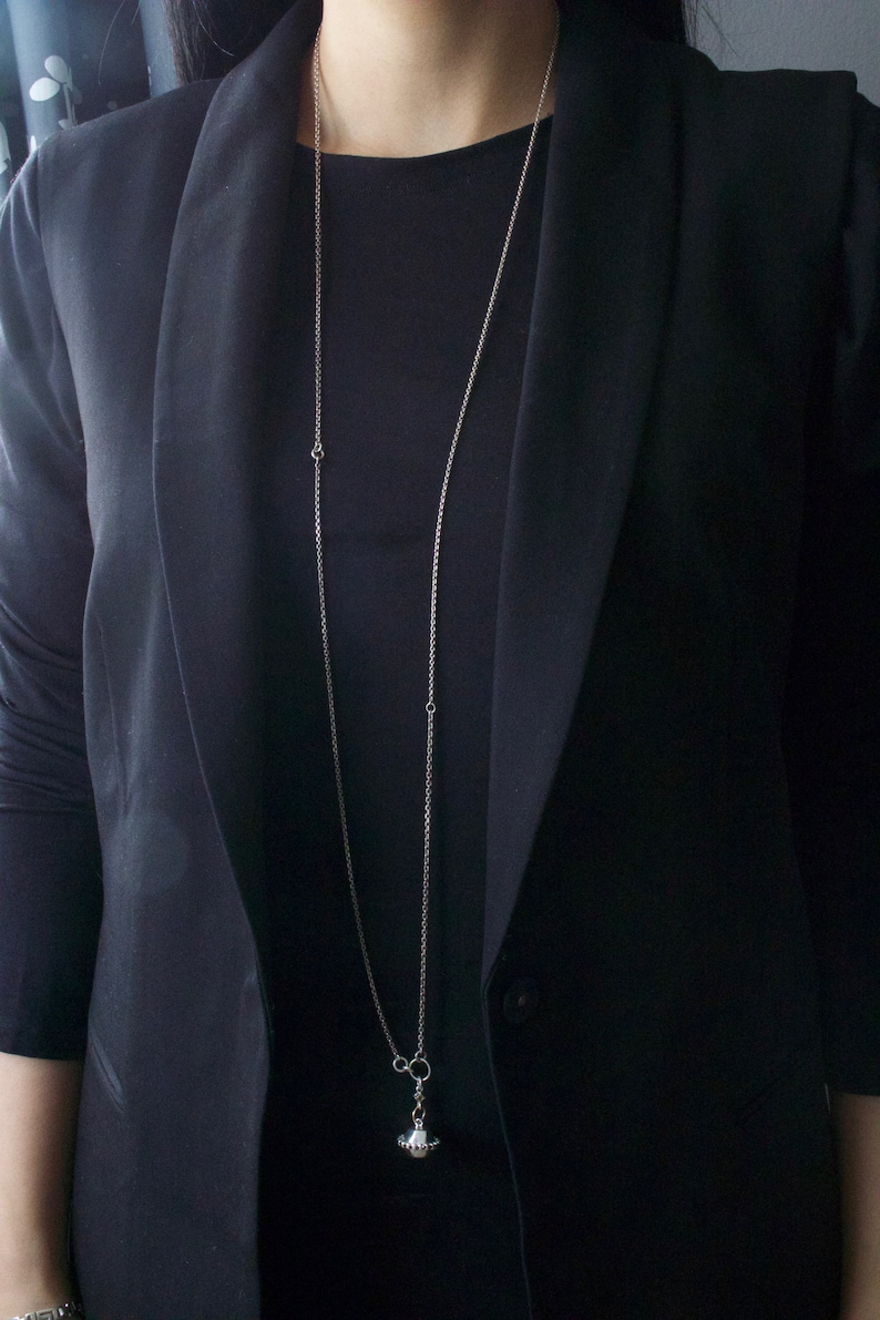 Long Sterling Silver Necklace