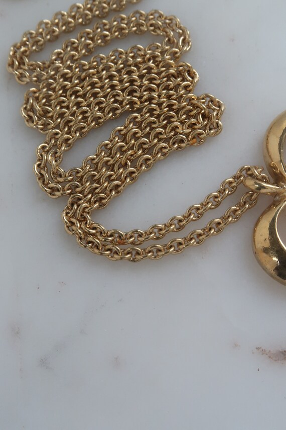 Vintage AVON Heart Pendant Necklace Double Heart … - image 7