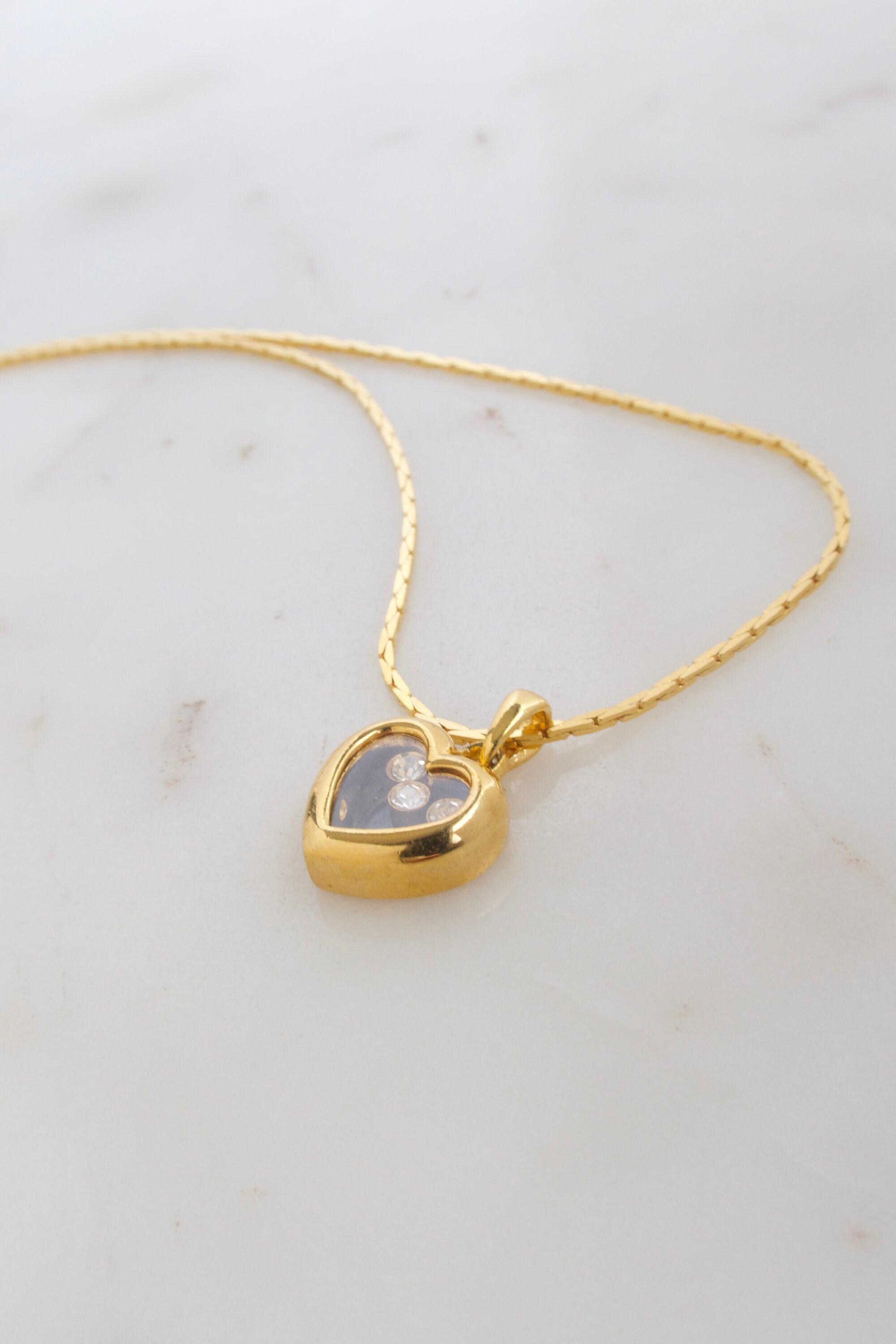 Vintage Avon Rhinestone Heart Pendant Necklace - Etsy