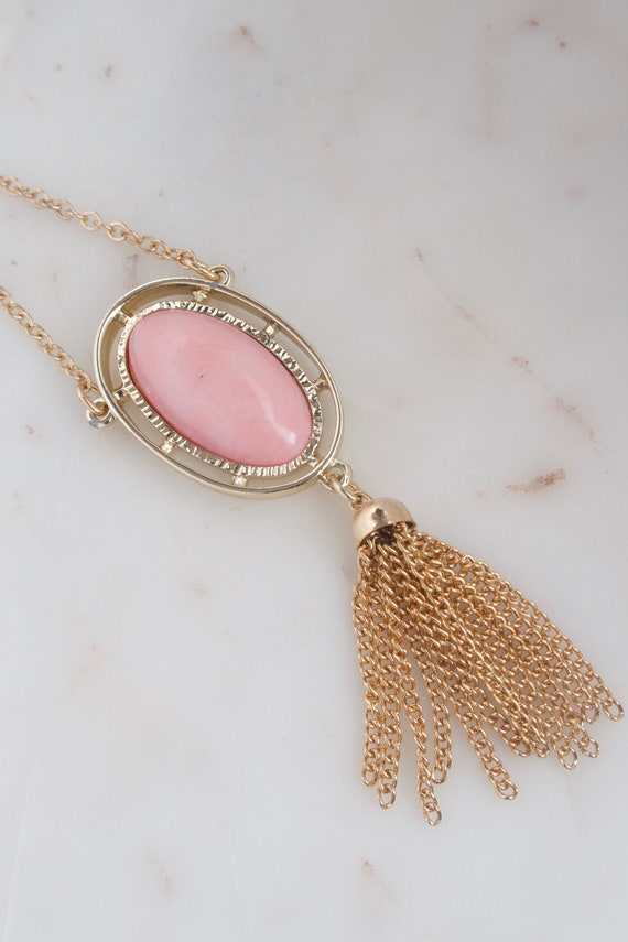 Vintage Sarah Coventry "Pink Lady" Tassel Necklace - image 10