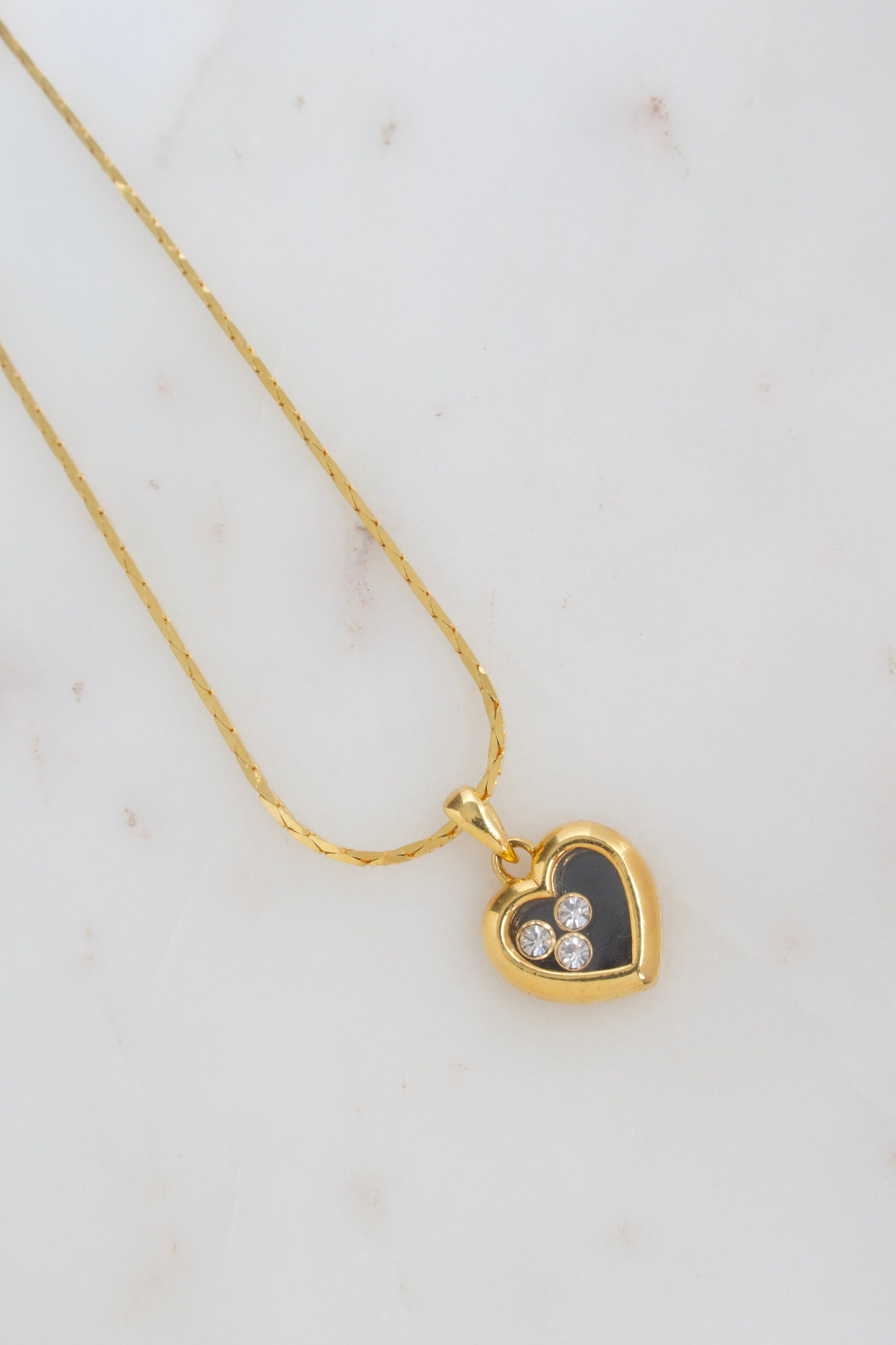 Vintage Avon Rhinestone Heart Pendant Necklace - Etsy