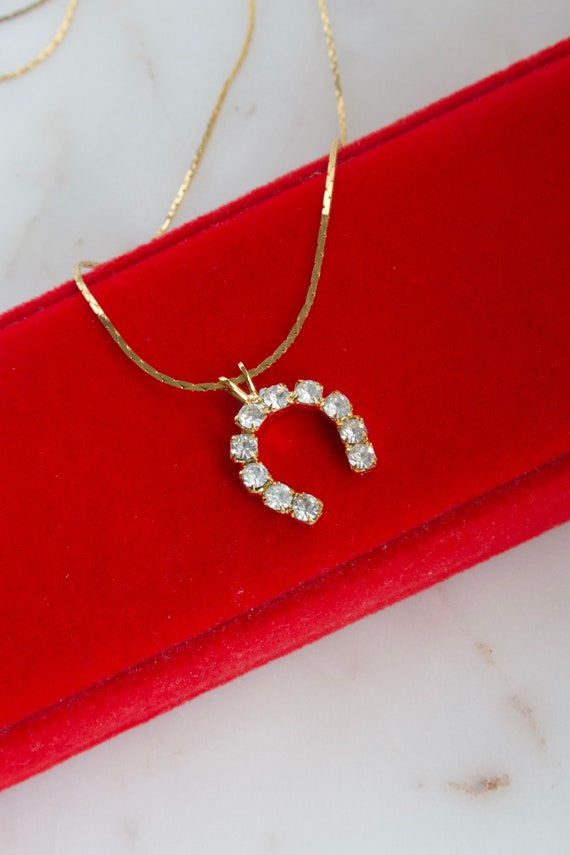 Vintage horseshoe rhinestone Gem