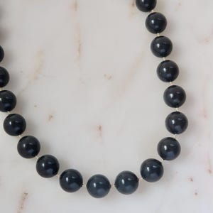 Vintage Dark Gray Beaded Necklace