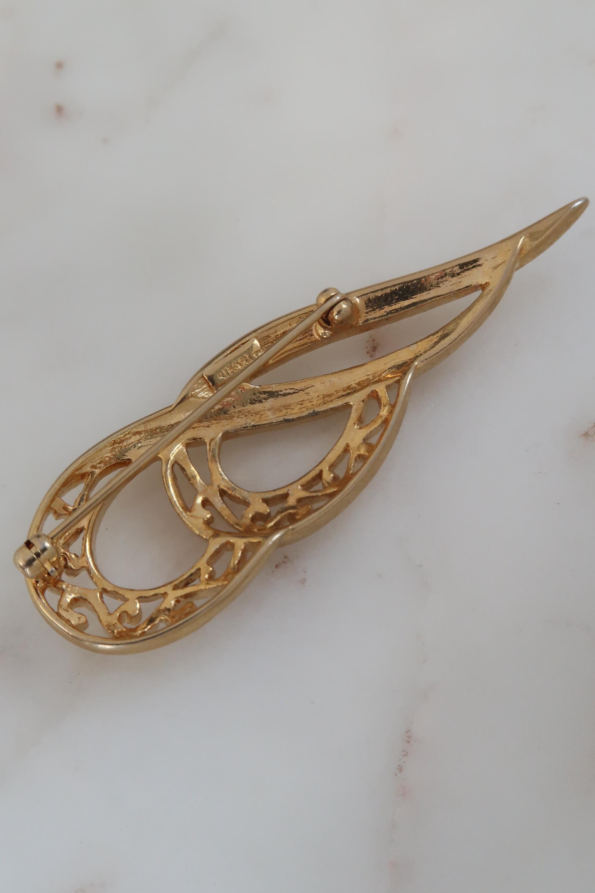 Vintage Trifari Gold Filigree Swirl Brooch - Etsy