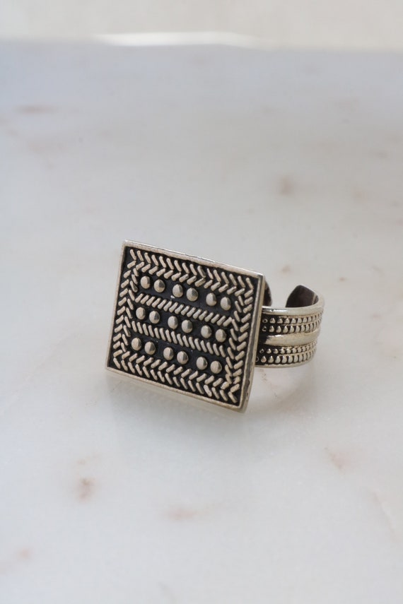 Sterling Silver Square Ring - Geometric Ring - Si… - image 8