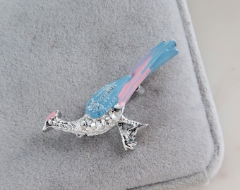 Vintage Pfau Brosche Blau Pfau Brosche Vogel Brosche Silber Pfau Brosche Geschenk für Sie Rosa Pfau Pin