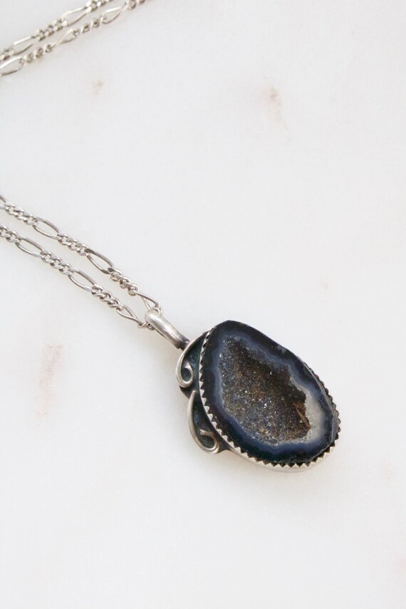 Natural Druzy Agate Gemstone Pendant 