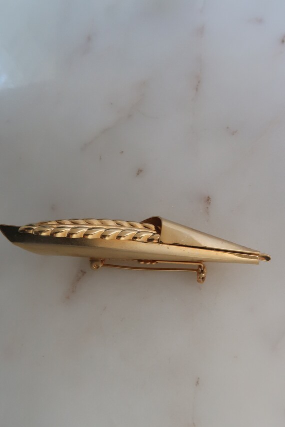 Vintage Gold Wheat Brooch - image 8