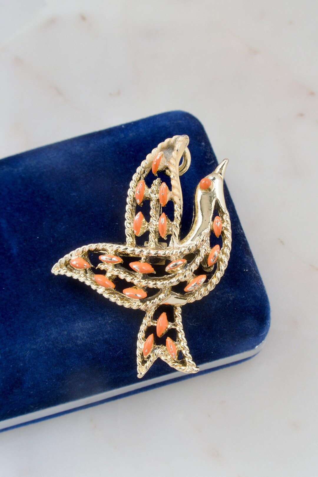 Vintage Gerrys Orange Dove Gold Brooch Gold Bird - Etsy