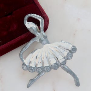 Vintage Dancing Ballerina Silver Brooch