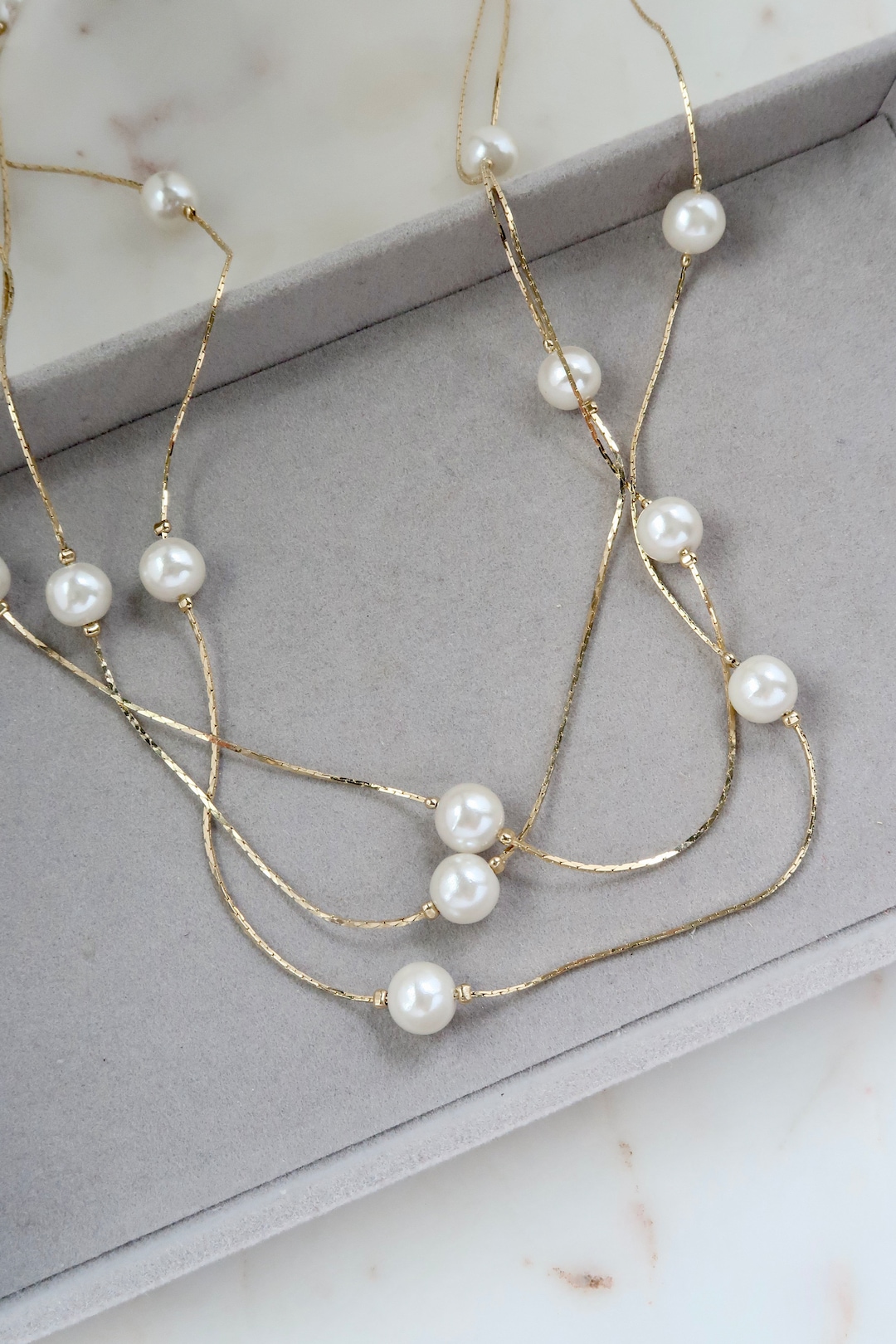 ●VINTAGE HOLLYWOOD● PIXEL SMILE PEARL NECKLACE 韓国発 人気 SEVENTEEN ジョンハン☆Pixel Smile Pearl Necklace☆送料無料