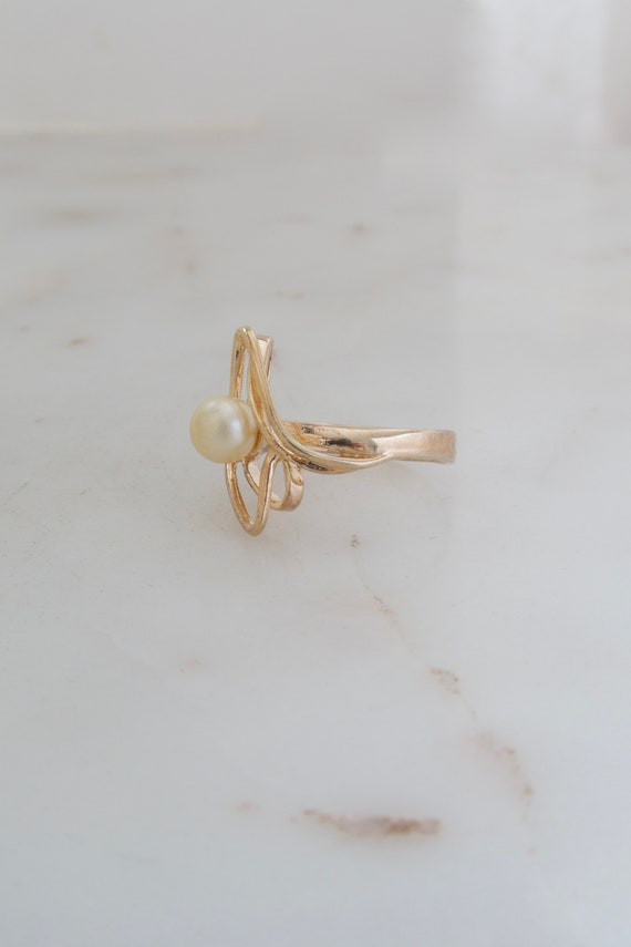 Vintage Gold Plated Sterling Silver Ring - Size 6… - image 7