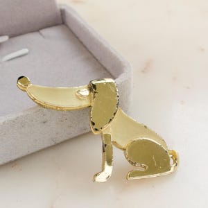 Vintage Gold Dog Brooch