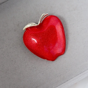 Vintage Large Red Apple Brooch