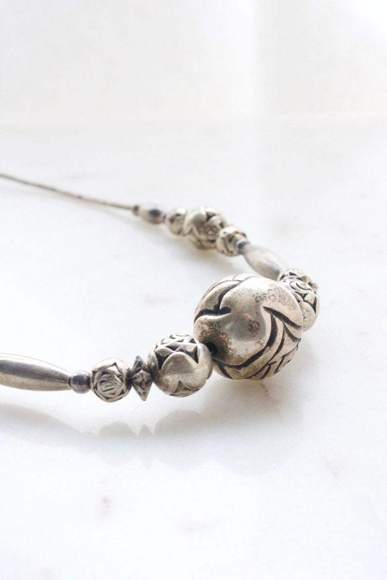 Vintage Silver Bead Necklace