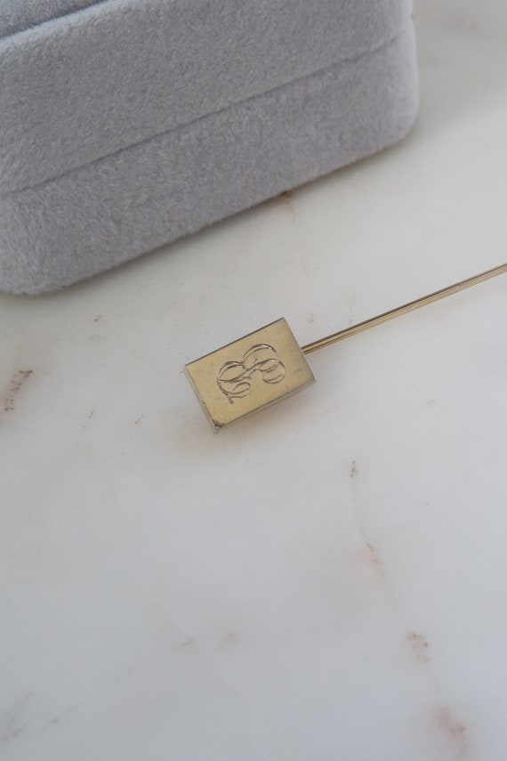 Vintage Gold B Stick Pin Initial B Pin Letter B P… - image 9