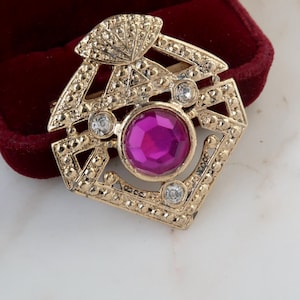 Vintage guld geometrisk brosch